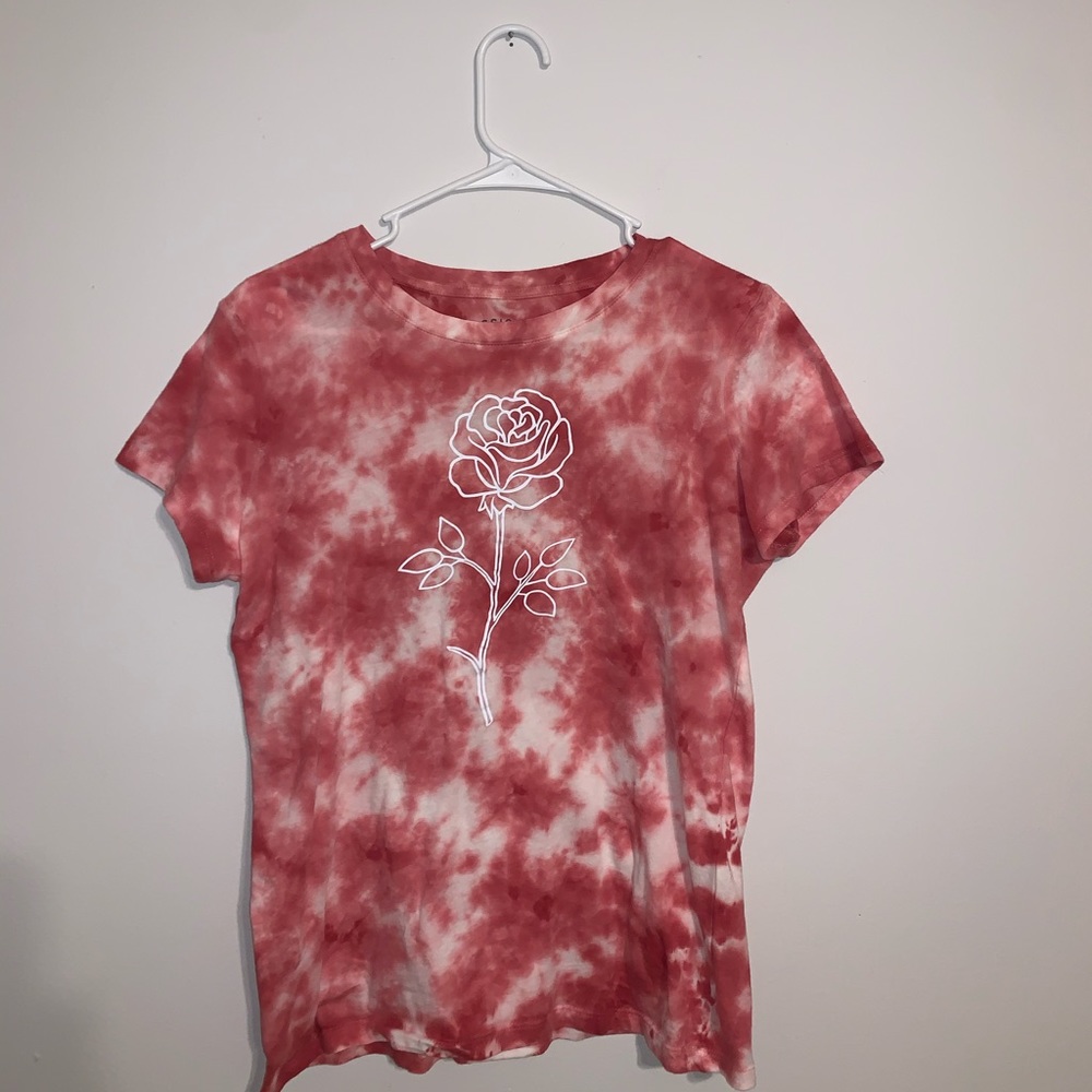 Tie Dye Rose Crew Neck